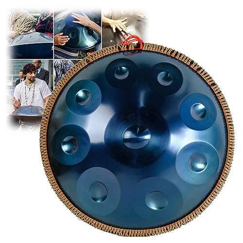 Handpan Drum Instrument de acero 22 pulgadas 9 notas azul miniatura 1