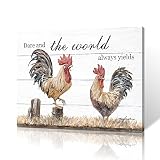 Rooster Pictures for Kitchen Framed: Rooster Prints for the Wall Rustic Farmhouse Wall Decor Inspira