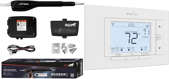 Mighty Mule MM371W Automatic Gate Opener Smart and Solar Ready & Emerson Sensi Wi-Fi Smart Thermostat for Smart Home DIY Compatible with Alexa Energy Star Certified