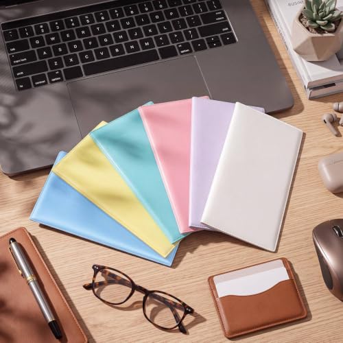 Image of Geyoga 6 Pcs Vinyl Checkbook Cover Personal Top Tear Checkbook Cover Holder Vinyl Check Holder for Men Women (Dark Color)