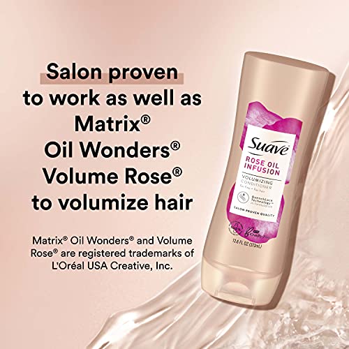 Suave Professionals Conditioner For Fine To Flat Hair Rose Oil Infusion Volumizing Conditioner 12.6 Oz #TOP3
