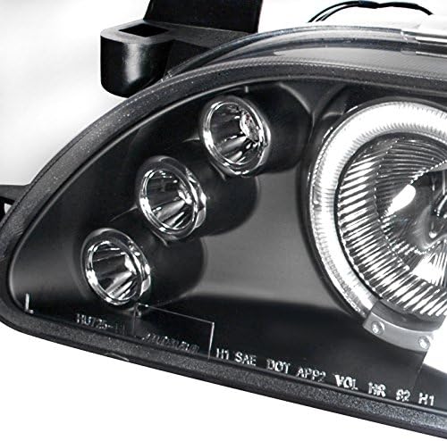 Black Bezel Housing LED Halo Projector Headlights Made For 1993-1997 Corolla