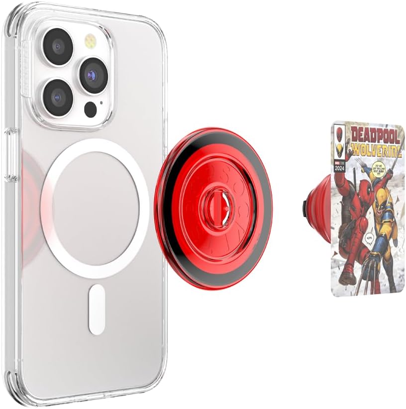 PopSockets Phone Grip for MagSafe, Magnetic Holder, Phone Stand, Marvel - DP & Wolv Comic Cover