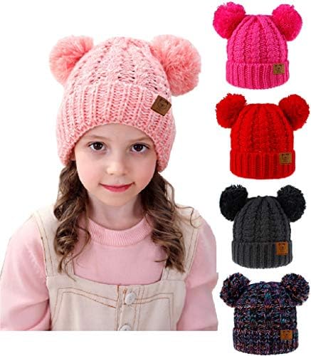Infant Toddler Beanies Cable Knit Pom 