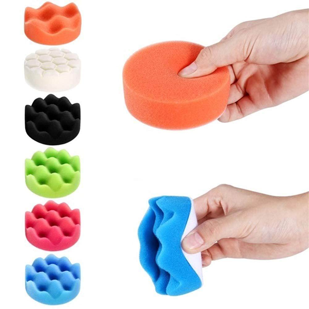 19 sztuk 3 cal zestaw podkładek polerskich Wave gąbka zestaw nakładek polerskich do samochodów podkładki polerskie koło M10 adapter do wiertarki narzędzia ścierne, A