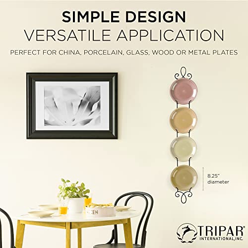 Tripar Augusta 4 Tier Vertical Black Plate Rack For Collectible Plates, Plaques, Dishes, & China #TOP1