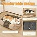 Cotton Filling Pet Bed,Rectangle Pet Bed Machine Washable Pet Sleeping Sofa with Removable Cushion All Season Non-Slip Bottom Pet Bed for Cats Small Medium Dogs Dark Gray M
