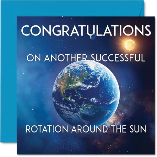 Stuff4 cartes anniversaire humoristiques hommes autour du soleil