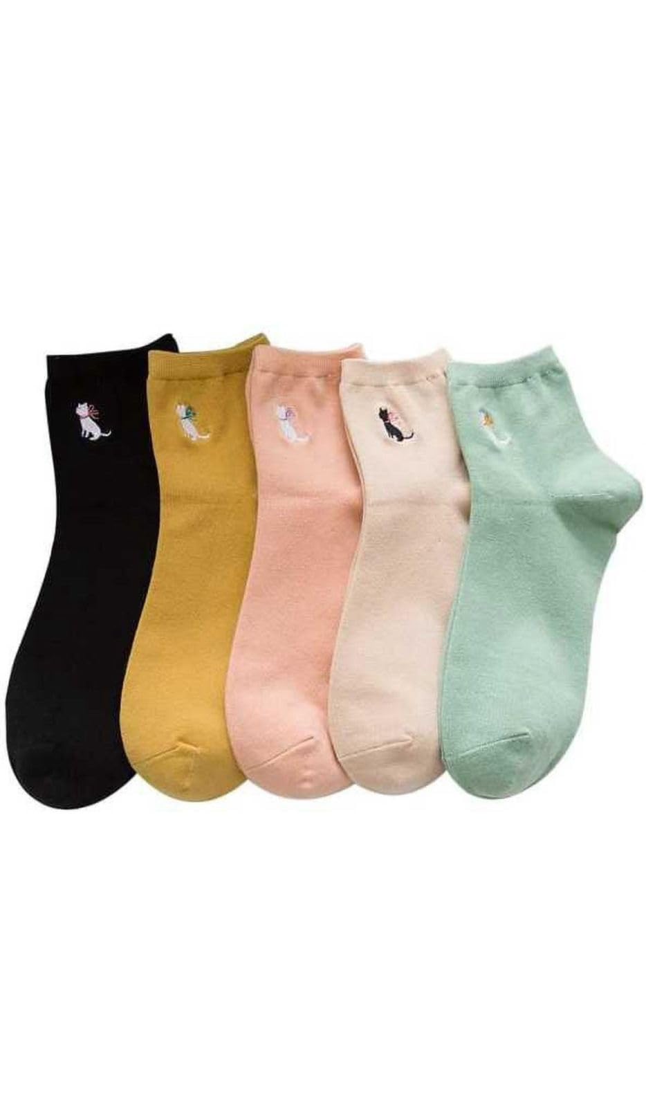 Girls Ankle Length Cotton Socks With Colourful Cute Colours Also for Women Low Cut Ankle socks Combo Pack of 5-image-16