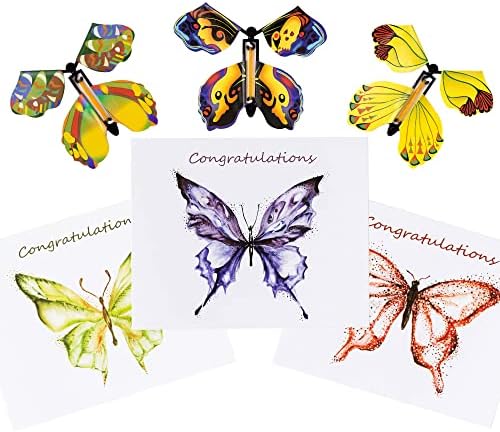 Butterfly Card Happy Birthday or Anniversary, Magic Flying Butterfly Card Handmade for an Open Card Surprise, Greeting Card Butterfly Flying Out Of Card, Butterfly Birthday Card Pop Up, 3 Sets