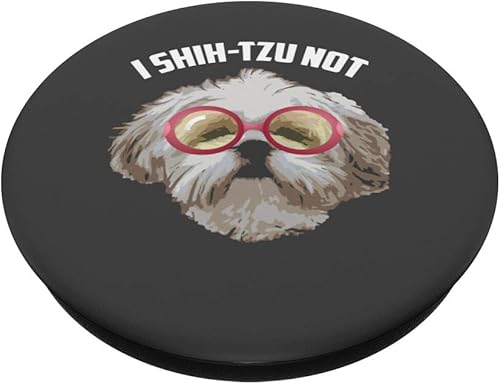 Miniatura 3 de I Shih-Tzu - Regalo artístico, diseño de perros con corazones y texto en inglés "I Shih-Tzu Not Art-Cool Adorable", Negro