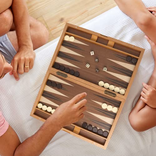 GSE Premium Wooden Inlay Backgammon Board Set (Focus-17 Inch) by GSE Games & Sports Expert - Used condition - Image 6