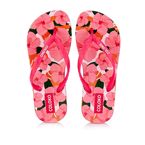 Tongs anatomiques Coloko Hibiscus pour soulager les pieds sensibles en 39