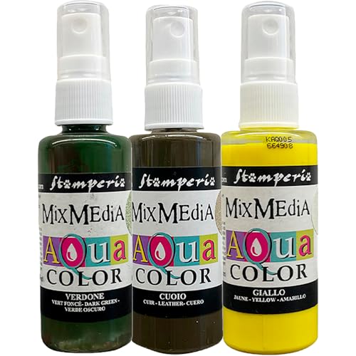 Stamperia Aquacolor Golden Harmony, Set Di 3 Colori Ad Acquerello Di Alta Qualità Per Pittura, Arte E Progetti Creativi, Ideali Per Artisti, Hobbisti,