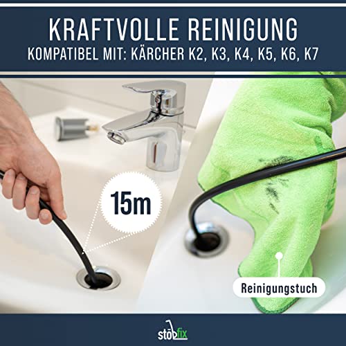 Rohrreinigungsschlauch Stōbfix 15m für Kärcher Hochdruckreiniger