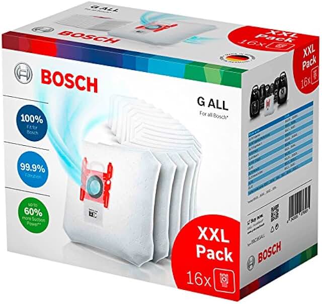 Kit Manutenzione Aspiratore PakTrade 10 Sacchetti Per Aspirapolvere 10 Profumi Filtro Per Aspirapolvere Bosch BS 5, BS5 Sacchetti Aspirapolvere Bosch BS55