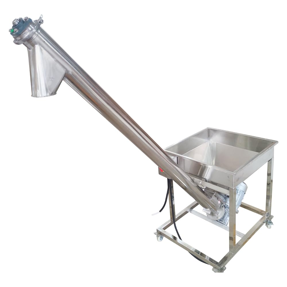 Screw Powder Feeding Machine, Automatic Feeder Vibrating Hopper Inclined Conveyor, Powder Loading Machine Vibrating Hopper 220V