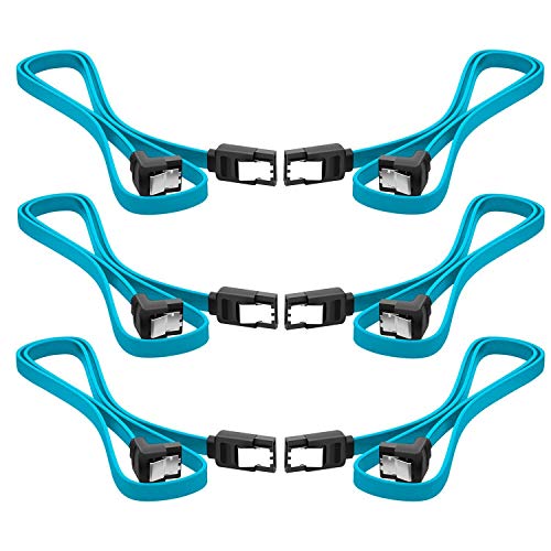 Cable SATA III, Pack de 6, 40 cm, Ángulo de 90° Azul miniatura 2
