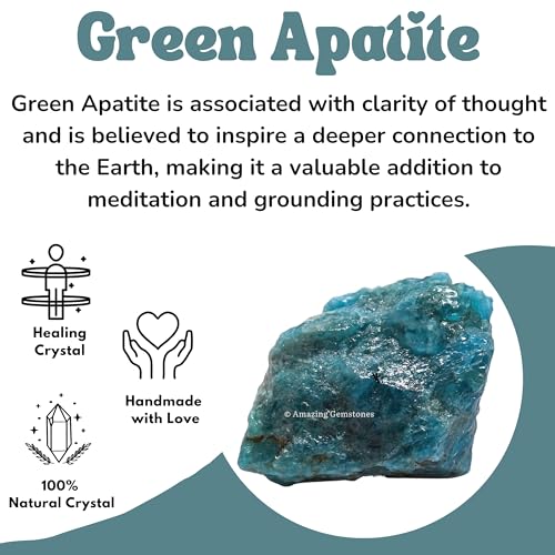 Image of Amazing Gemstone 2 Pieces Green Apatite Raw Crystals and Healing Stones, Natural Rocks for Tumbling and DIY Raw Stones and Crystals