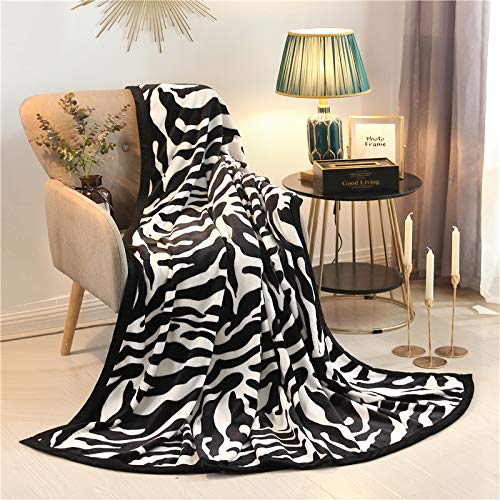 Throw Blanket Zebra Stripe Printed Sherpa Blanket For Kids Teens Adults Soft Microfiber Blanket For Bed Couch 50"X60" #TOP11