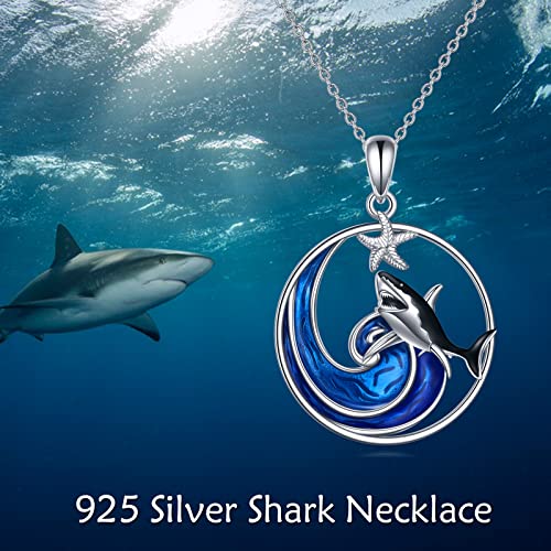 Axeluna Shark Necklace 925 Sterling Silver Shark Pendant Ocean Jewelry For Women Girls Mother Wife #TOP5