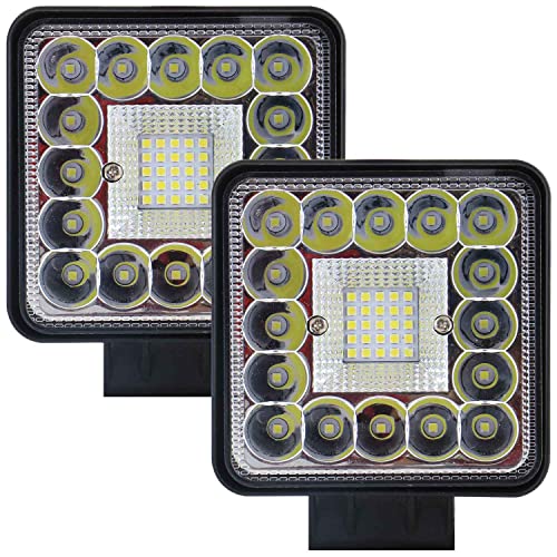 Allextreme 98W 41 LED Fog Light With Mounting Brackets Powerful Lighting Range Waterproof Ultra Bright Bulb For Car & Motorcycle (White, Pack of 2)