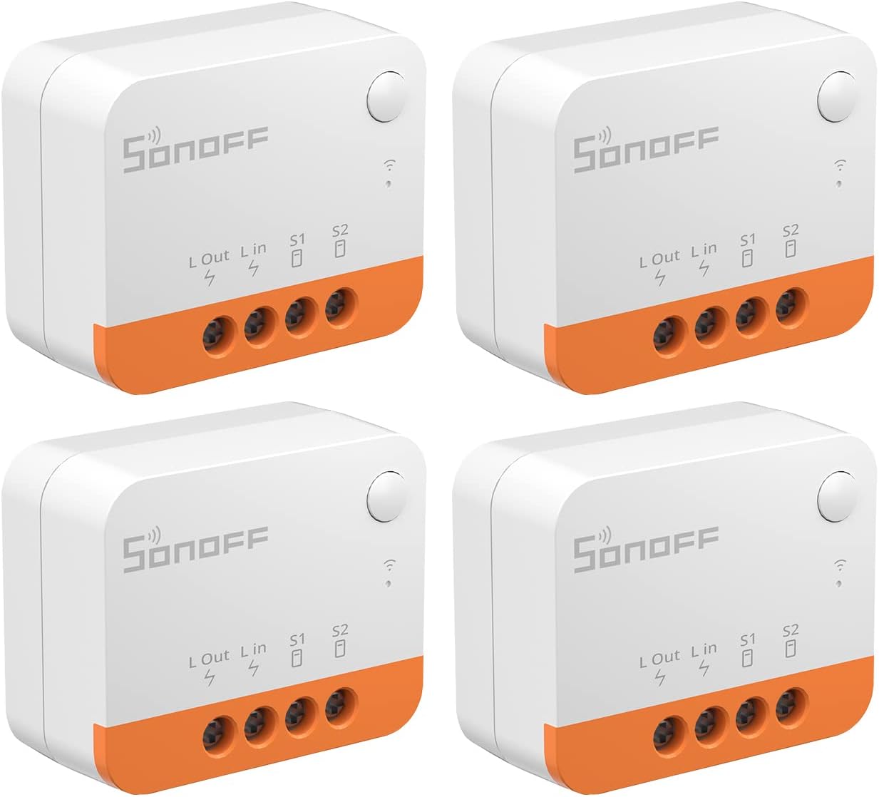 4 Pack SONOFF ZBMINIL2 Zigbee 3.0 Smart Light Switch,No Neutral Wire Required, Works with Alexa, SmartThings Hub, Google Home, SONOFF ZBBridge