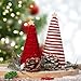2pcs Small Tabletop Christmas Red Tree Mini Christmas Cone Tree Shelf Tray Decor Red and White Xmas Decorations