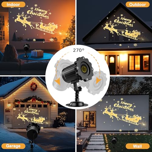 3D Dynamic Christmas Projector Lights Outdoor Indoor-2025 Upgrade Santa in Sleigh Christmas Decorations,Waterproof Holiday Projector Lights for Window Ground Roof Wall Yard Xmas Decor by Nagudenfo - Image 4