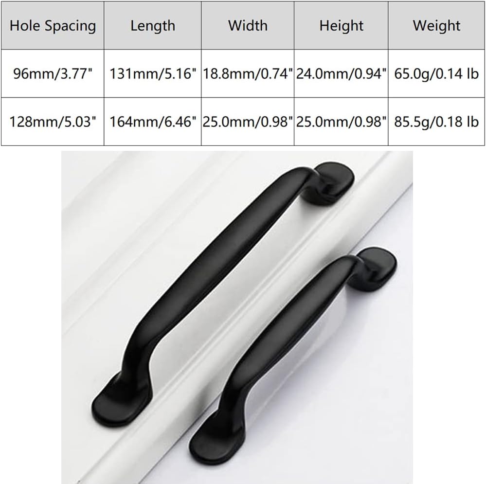tooloflife Zinc Alloy Kitchen Cabinet Handles Cabinet Pulls Black Drawer Pulls Kitchen Cabinet Hardware for Cabinets Cupboard Window Replacements Matte Black (3.77") image 2