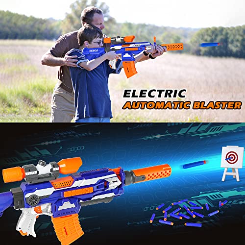 Vatos Toy Gun For Nerf Guns - Automatic Machine Gun Sniper Rifle With Scope For Boys Girls 100 Pcs Toy Foam Blaster Darts | Adjustable Length Electric Diy Shooting Game For 6-12 Years Old Kids Adults #TOP3