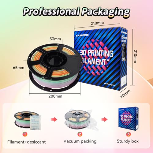 Image of FLASHFORGE Rapid PLA Gradient Rainbow Filament Summer Reverie, Transform Colors Smoothly & Fast, High Speed PLA 3D Printer Filament, Experience Exceptional Performance with 500mm /s Fast Printing