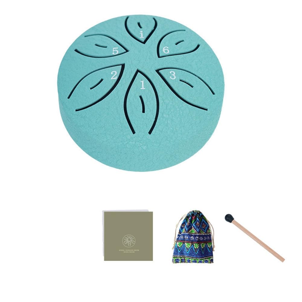 Strumenti Musicali per Bambini Strumenti Orff Artigianato Mini Tamburo Cavo 3 Pollici 6 Toni Lake Blue