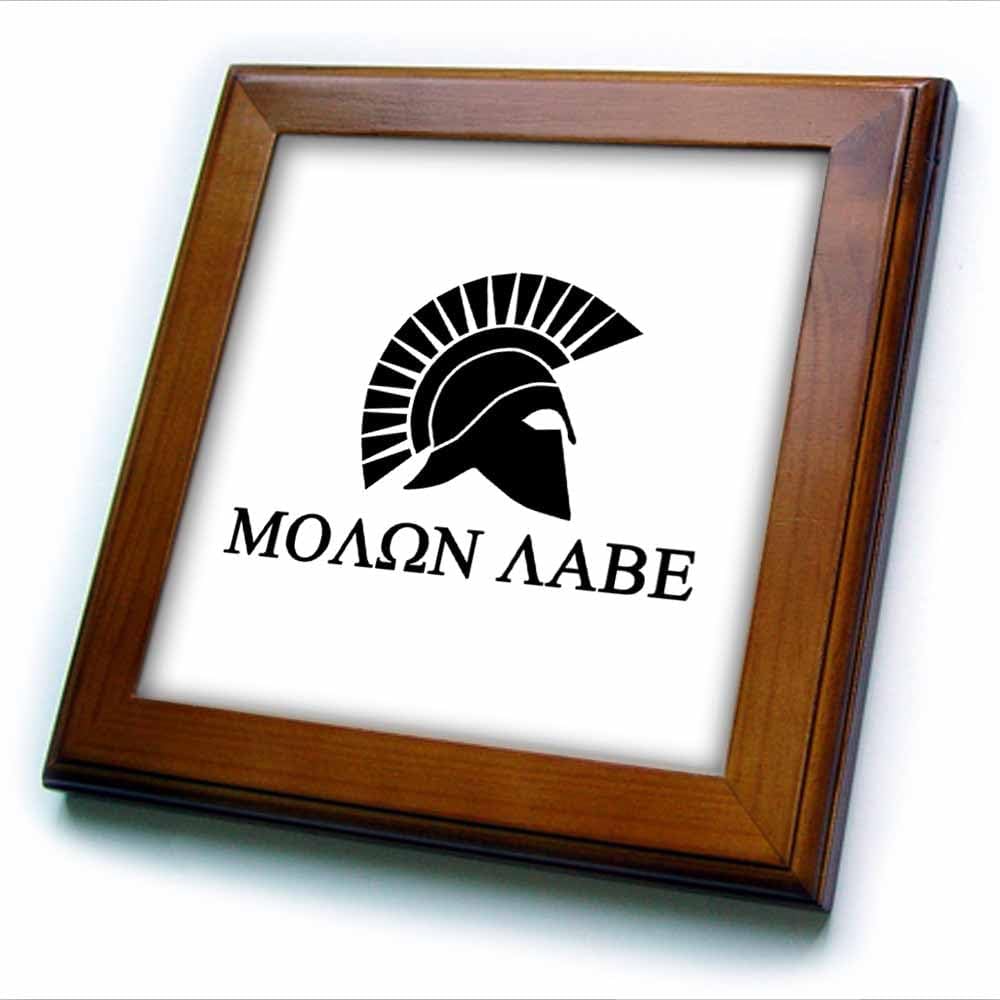 3dRose Molon Labe 8x8 Framed Tile