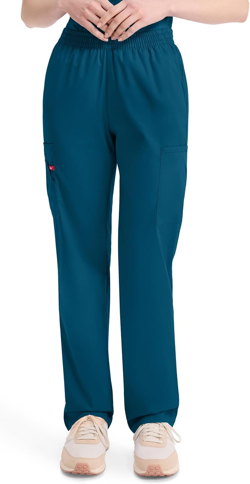 EDS Signature Scrubs for Women, Elastic Waist Pull-On Cargo Pants for Women in Soft Brushed Poplin - 86106
