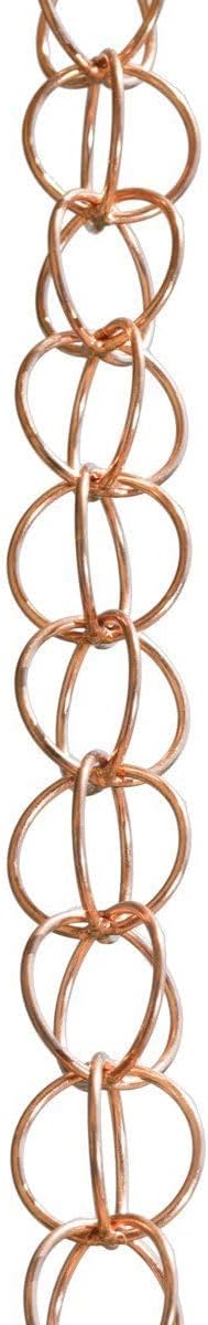 Monarch Rain Chains Pure Copper Ring Rain Chains for Gutters – 8.5 ft Decorative Rainchain Outdoor Durable Heavy Duty Gutter Chain Downspout Replacement, Modern Rainchains for Outside