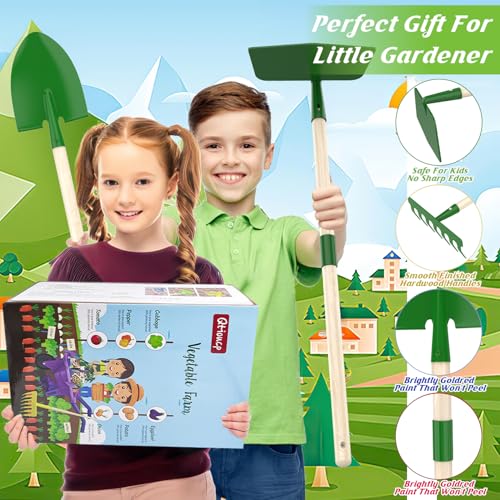 image for Qtioucp Kids Gardening Tools Outdoor Toys Set Backyard Play with Wheel