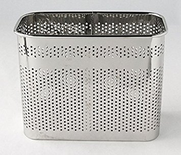 Kitchen Utensils Chopsticks Holder Drying Rack Basket With Hooks 2 Divided Compartments Quality Stainless Steel Large L5.4 X H4.3 X W2.6 #TOP1
