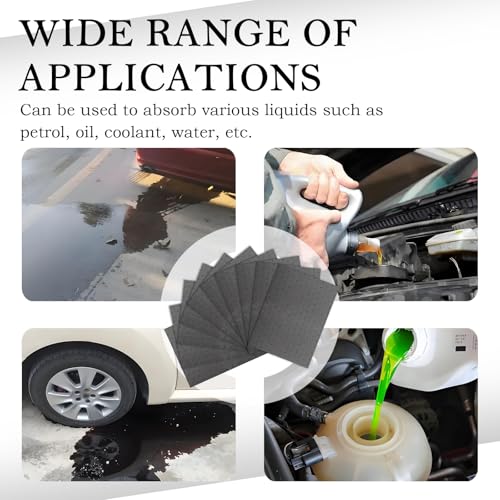 Image of 10PCS Oil Absorbent Pads 13 * 10.1 inch,Powerful Polypropylene Oil Spill Mat Absorbs Soaks Coolant /Oil /Grease /Water-Based Fluids,Universal Reusable Oil Drain Splash Pad Car Accessories