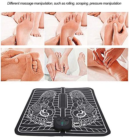 EMS Feet Massager Machine, Electric Foot Circulation Blood Booster, Foot Reflexology Massager for Feet and Legs, Foldable Foot Circulation Stimulator Massage Mat for Pain, 6 Modes 9 Intensities