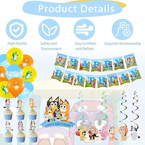 Stoviglie per Feste di Compleanno, 111 Pezzi Blue