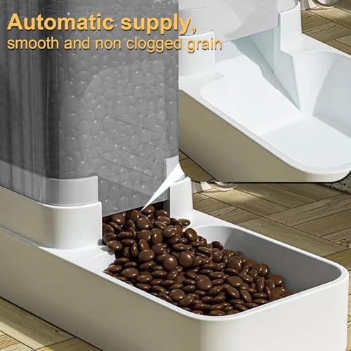 Automatic Pet Feeder, Feeding Watering Supplies, Auto gravit Pet Feeder Bowl, Pets Automatic Feeder and Waterer, 3.8L Cat Feeder Water Dispenser grav ity Food Feeder and Waterer Big Capacity (feeder) - Image 6