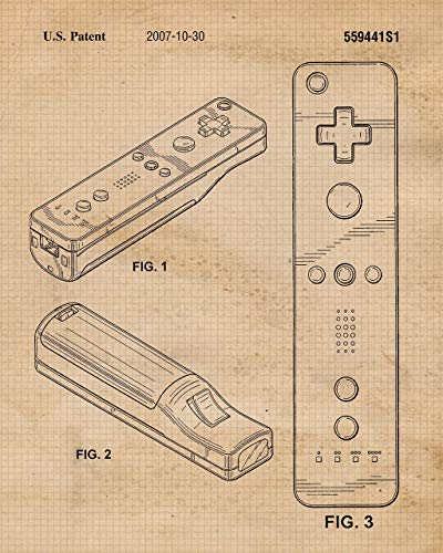 Vintage Video Games Console Controller Patent Prints, 6 (8X10) Unframed Photos, Wall Art Decor Gifts Under 25 For Home Office Garage Man Cave Shop College Student Teacher Comic-Con Movies Gaming Fan #TOP1