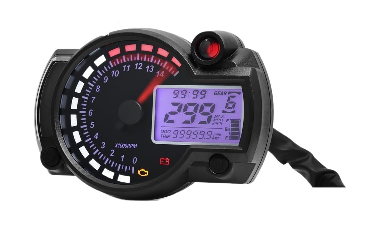 オートバイの走行距離計 オートバイのスピードメーター デジタルオートバイタコメーター 走行距離計 ダッシュボード付きスピードメーター
