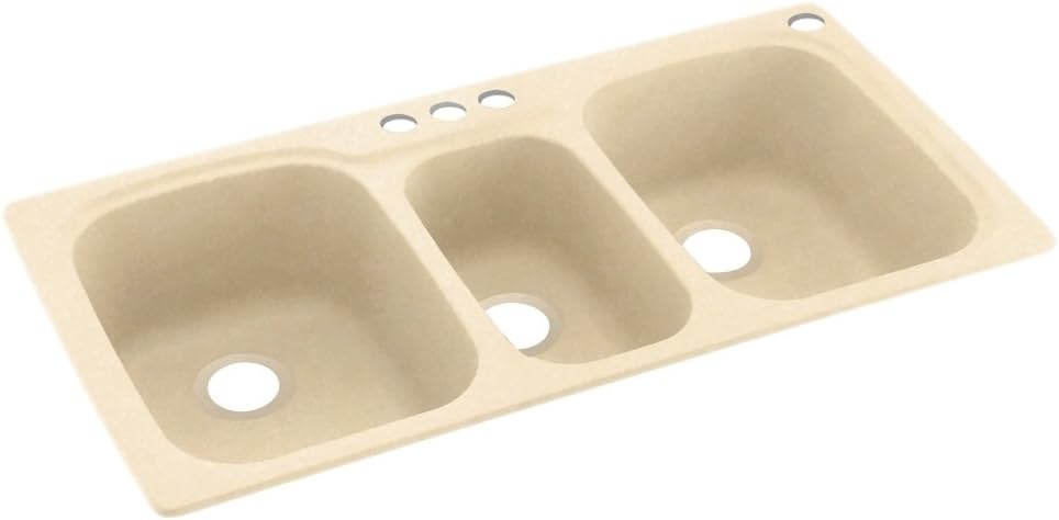 Swanstone KS04422TB.055-4 4-Hole Solid Surface Kitchen Sink, 44" x 22", Tahiti Terra