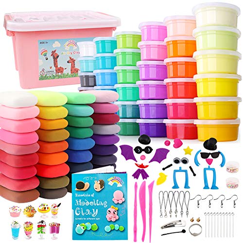 HOLICOLOR Super Bundle Air Dry Modeling Clay Kit! 36 Cups and 36 Packs air Dry Clay Kits, with More Than 100pcs Extra Accessories for DIY of Arts and Crafts