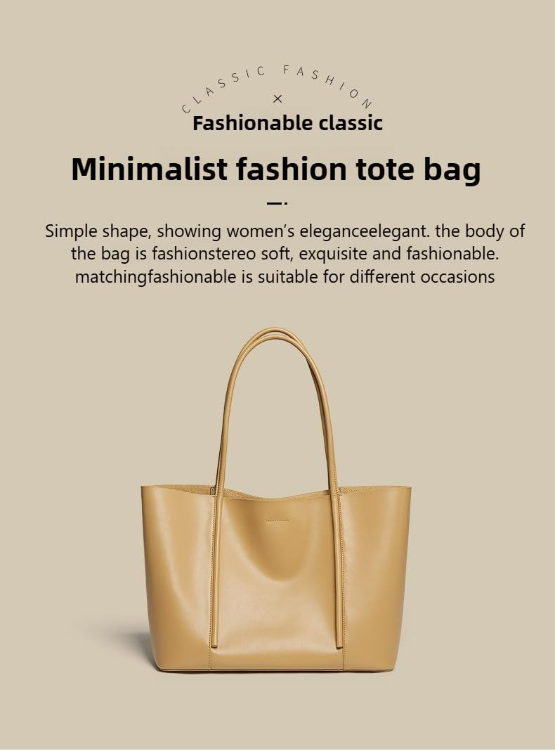 12.16L classic fashion large-capacity leather tote women's shoulder bag