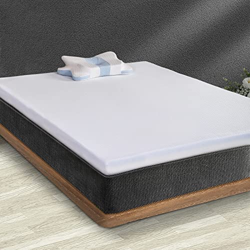 Chxxy 3 Inch Memory Foam Mattress Topper Queen, Gel-Infused Bed Topper For Back Pain Pressure Relief, Soft And Firm Dual Layer Design With Removable Washable Cover & Adjustable Straps… #TOP5