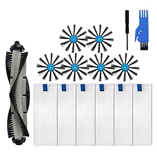 LesinaVac Replacement Parts Kit for Bissell SpinWave Hard Floor Expert Wet and Dry Robot Vacuum(Model:3115),for Bissell EV675 Robot Vacuum Accessory,1 Main Brush,6 Side Brush,6 Hepa Filters
