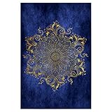 artboxONE Poster 45x30 cm Abstrakt Mandala Blue Velvet 